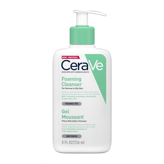 CeraVe Foaming Cleanser for Normal to Oily Skin with Niacinamide and 3 Essentials